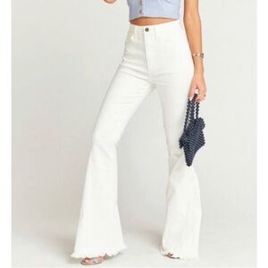 Mumu Blue By Show Me Your Mumu Pearly White Berkeley Bell Flare Jeans Size 28
